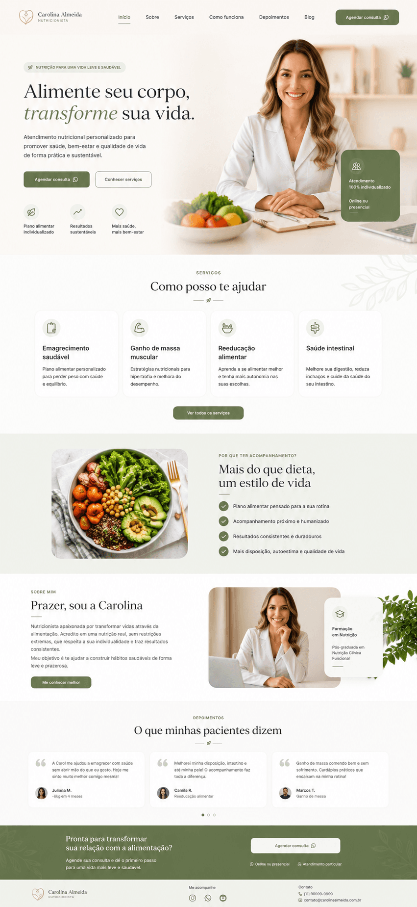 Carolina Nutricionista — landing page